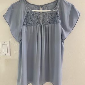 Maeve Anthropologie Flutter Sleeve lavender blouse